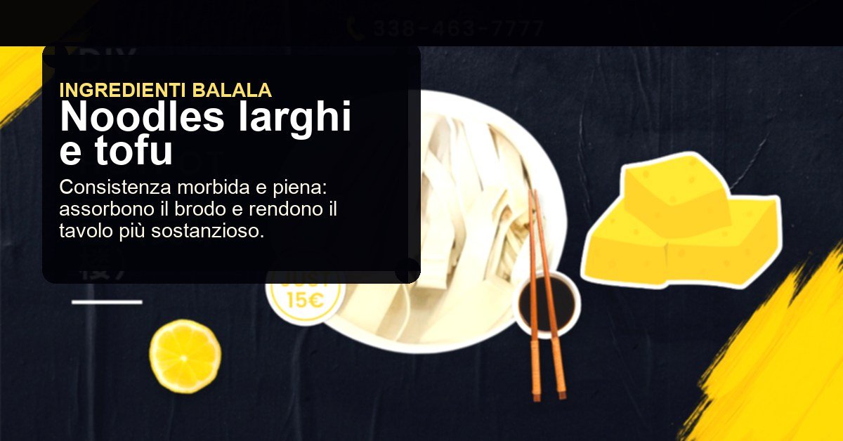Noodles larghi e tofu