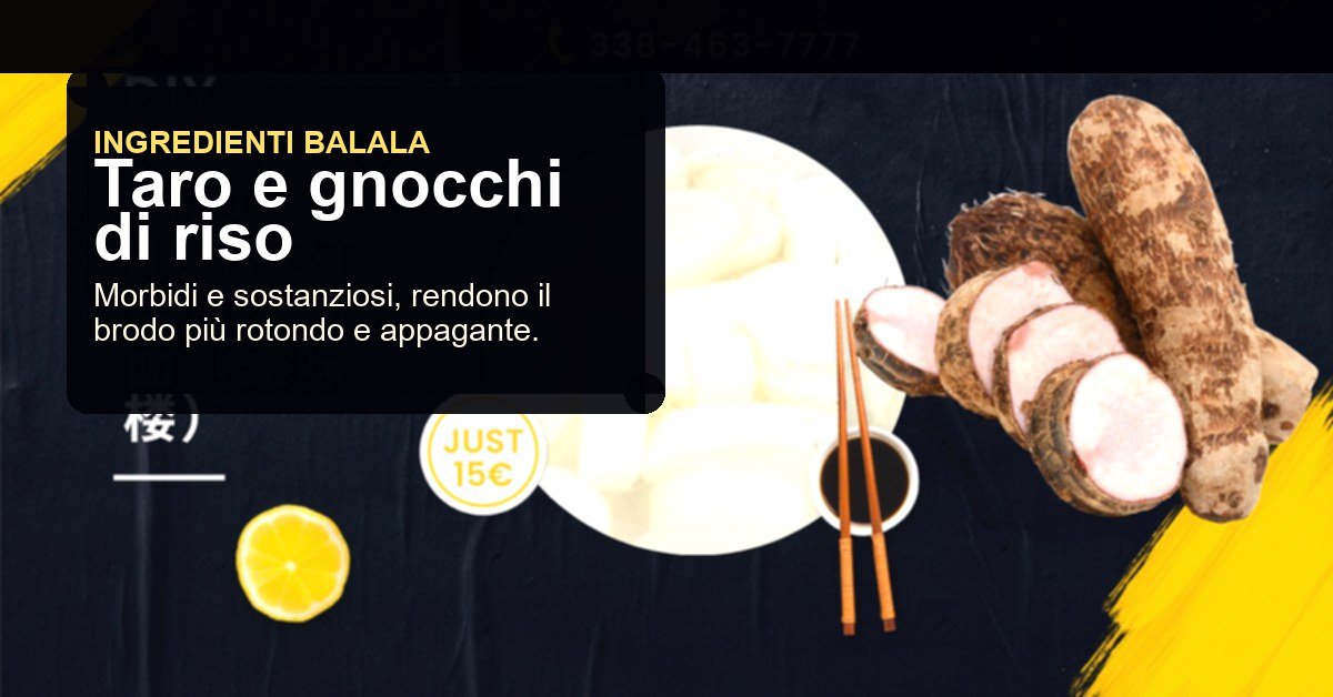 Taro e gnocchi di riso
